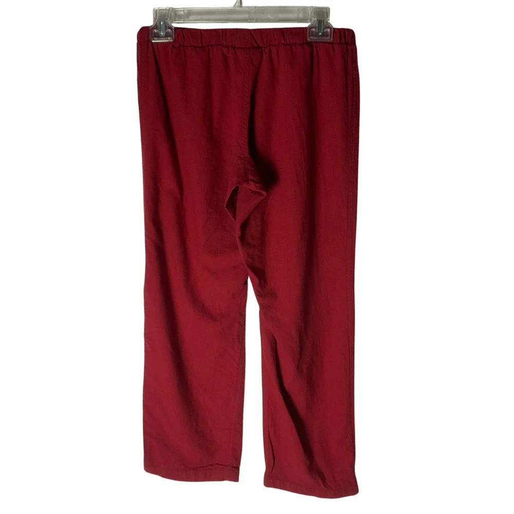 Restoration Hardware Pajama Set Cashmere Cotton Long Sleeve Button-Down Red XS
